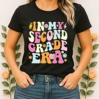 In My Second Grade Era 2nd Grade Teacher Groovy Retro Women's T-Shirt thumb 2