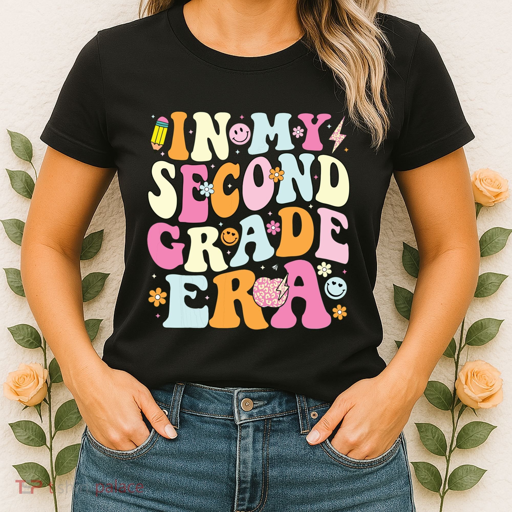In My Second Grade Era 2nd Grade Teacher Groovy Retro Women's T-Shirt