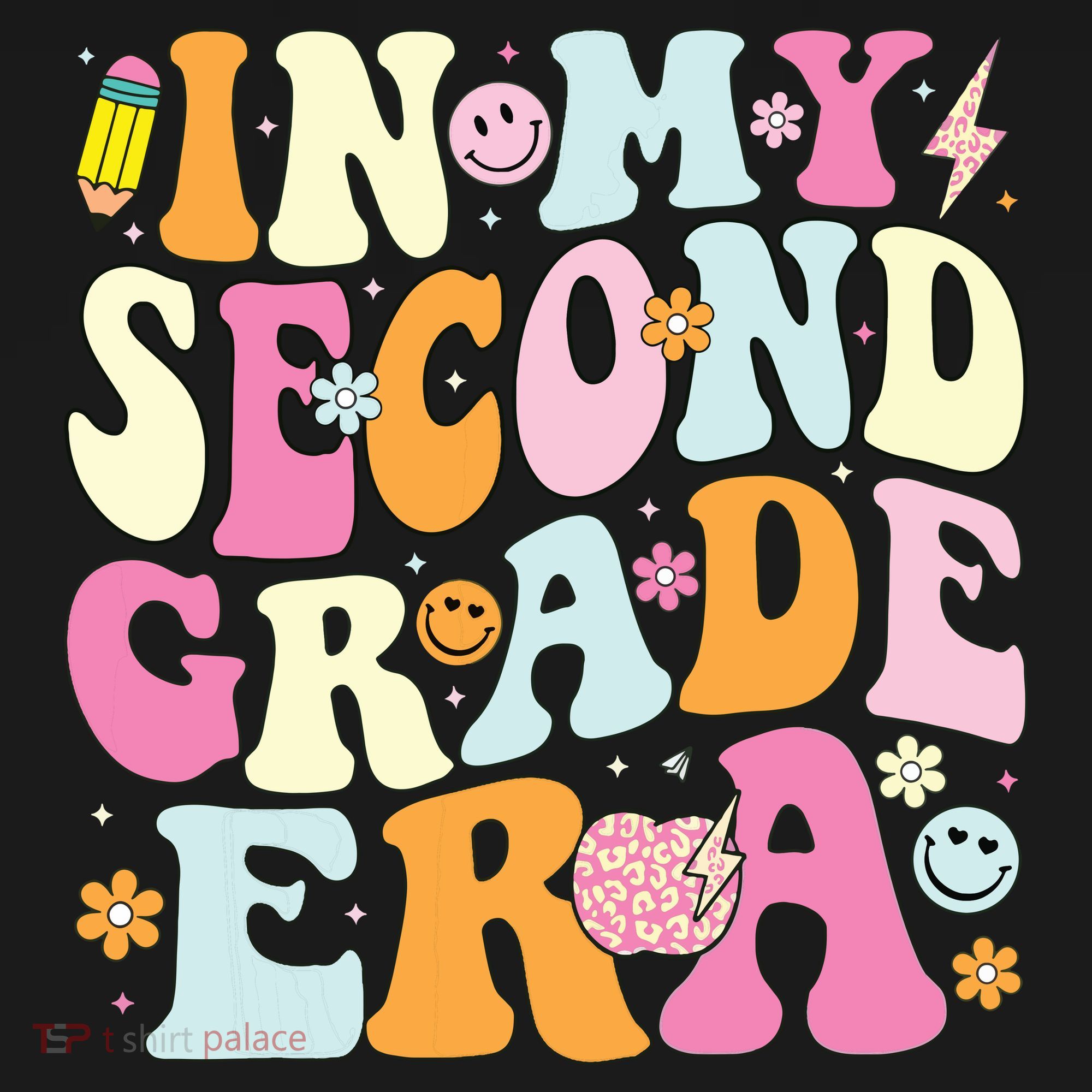 In My Second Grade Era 2nd Grade Teacher Groovy Retro Kids Hoodie