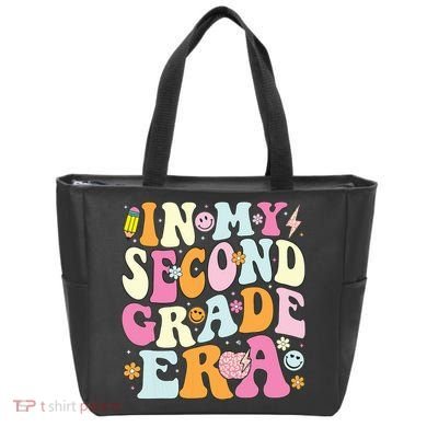 In My Second Grade Era 2nd Grade Teacher Groovy Retro Tote Bag