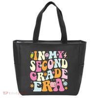 In My Second Grade Era 2nd Grade Teacher Groovy Retro Tote Bag thumb 0