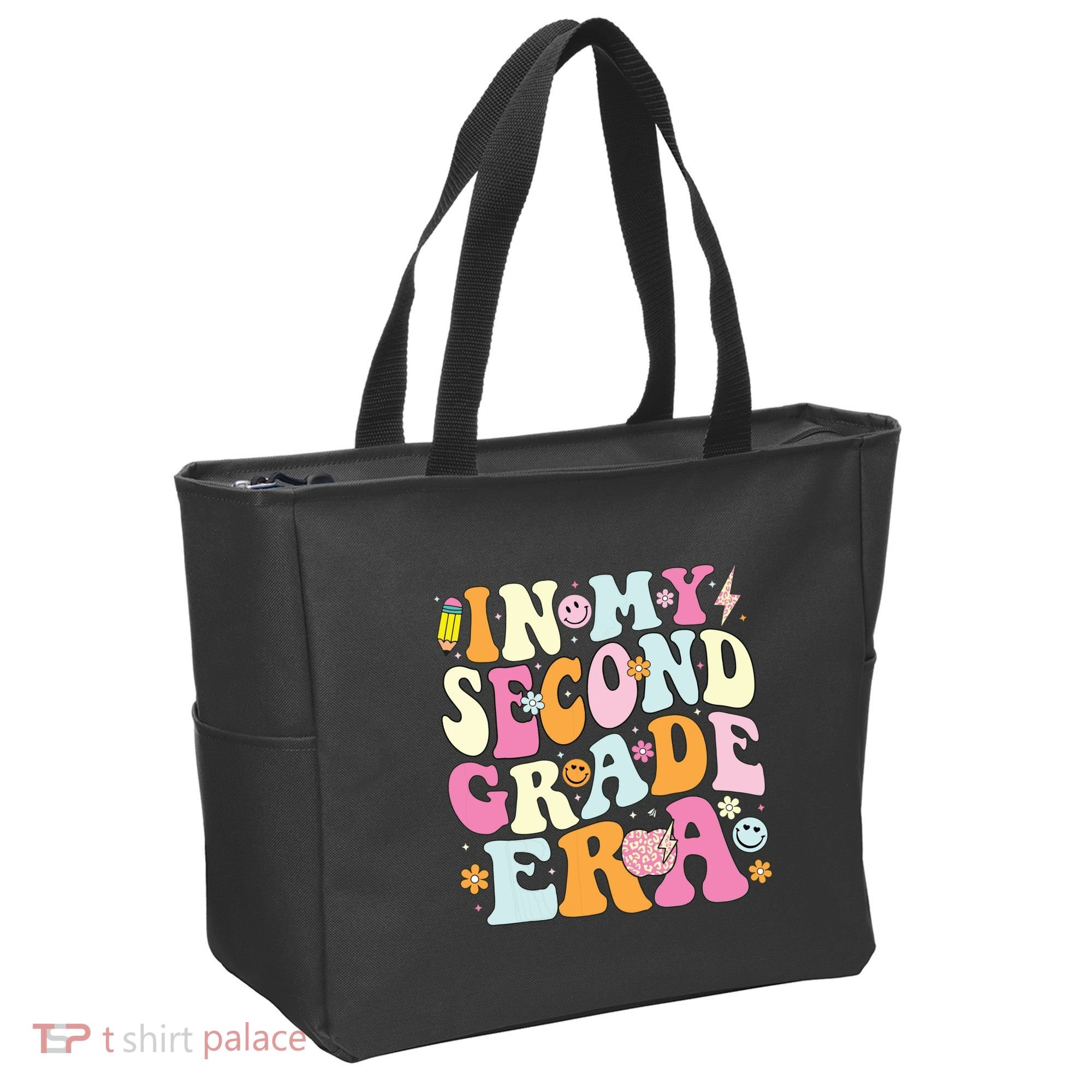 In My Second Grade Era 2nd Grade Teacher Groovy Retro Tote Bag