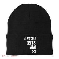 Is My Sled Okay? Funny Snowmobile Sleigh Riding Joke Gift Beanie thumb 0