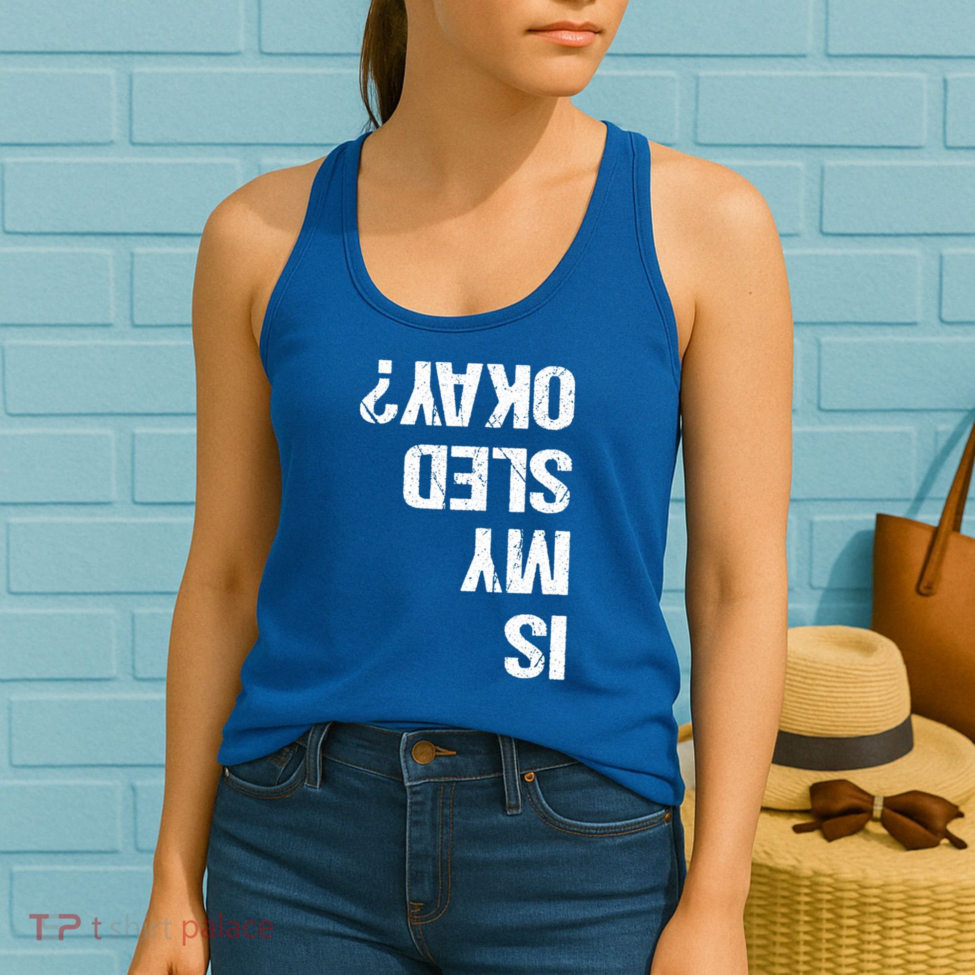 Is My Sled Okay? Funny Snowmobile Sleigh Riding Joke Gift Women's Tank Top