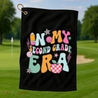 In My Second Grade Era 2nd Grade Girl Teacher Back To School Gift Golf Towel thumb 1