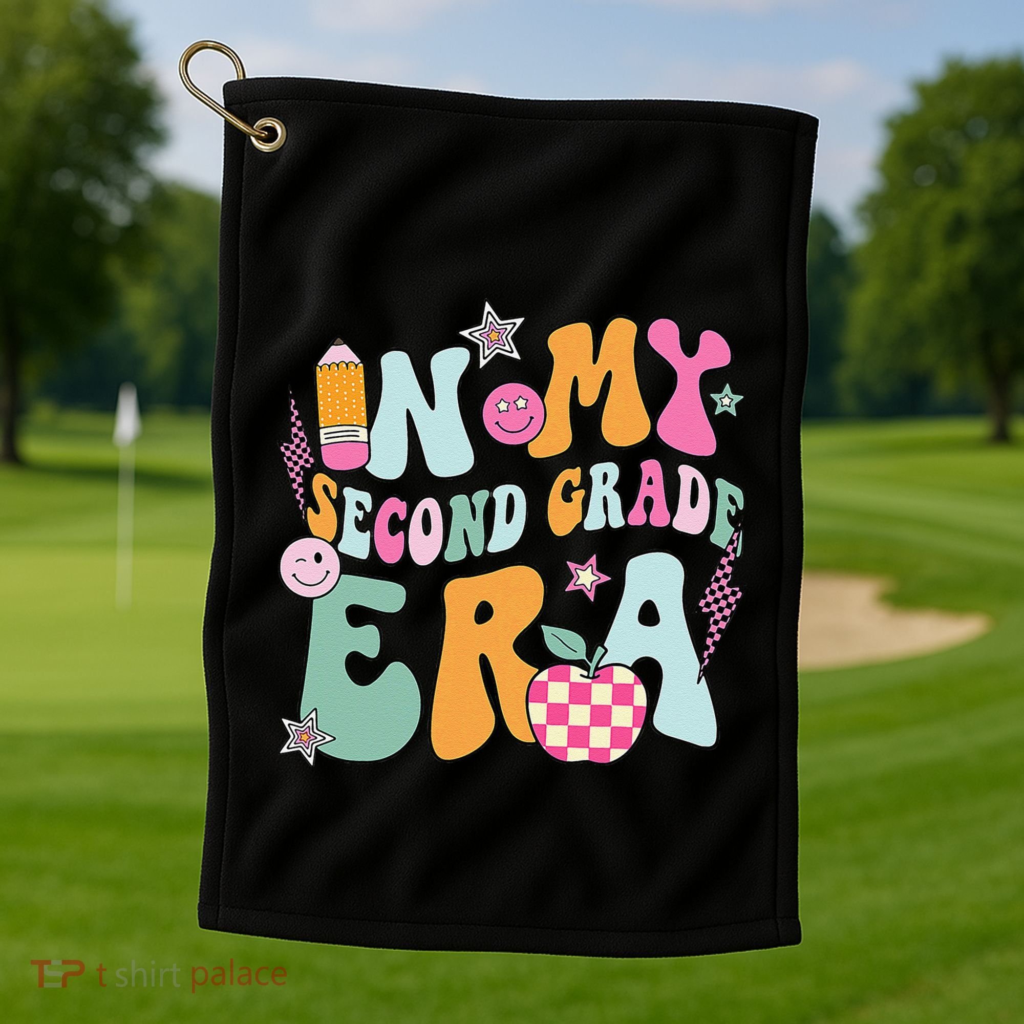 In My Second Grade Era 2nd Grade Girl Teacher Back To School Gift Golf Towel