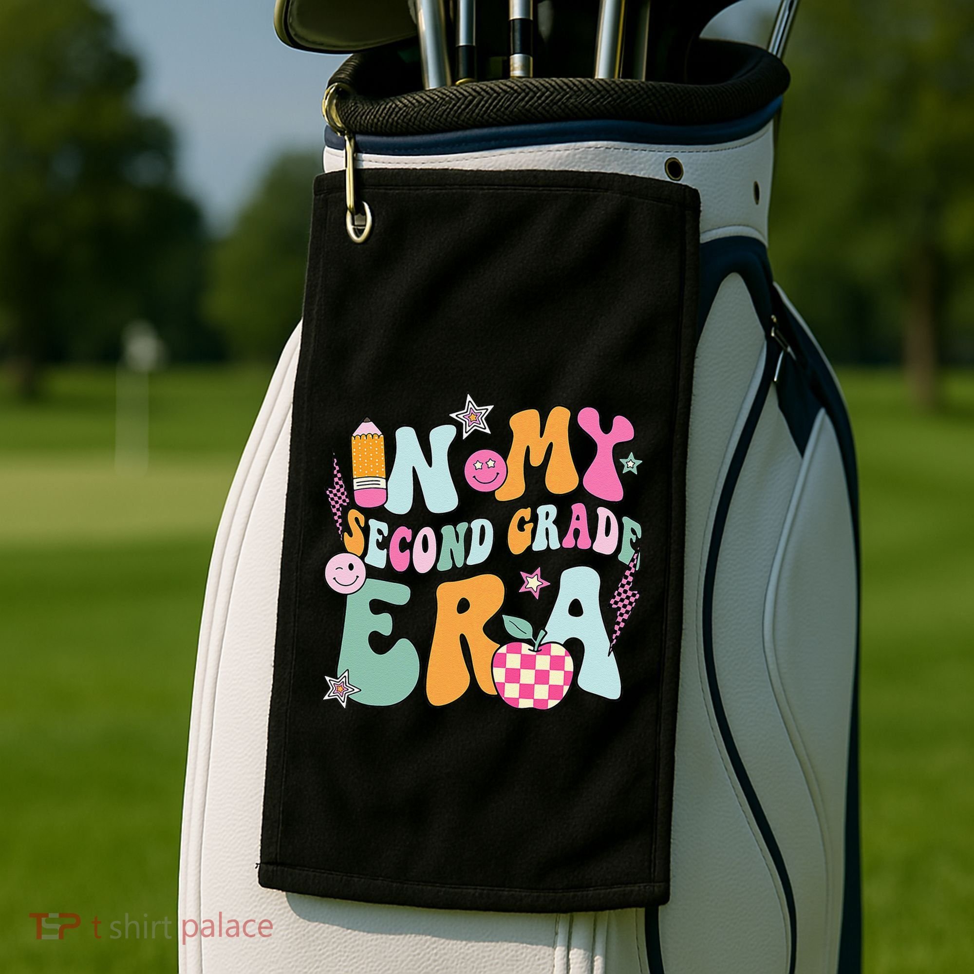 In My Second Grade Era 2nd Grade Girl Teacher Back To School Gift Golf Towel
