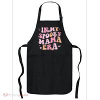 In My Spooky Mama Era Retro Halloween Witchy One Spooky Mom Apron thumb 0