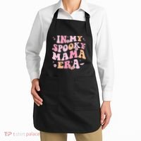 In My Spooky Mama Era Retro Halloween Witchy One Spooky Mom Apron thumb 2