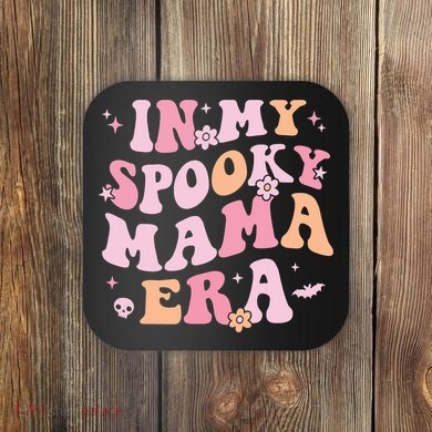 In My Spooky Mama Era Retro Halloween Witchy One Spooky Mom Coaster