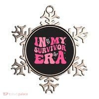In My Survivor Era Groovy Retro Pink Breast Cancer Awareness Meaningful Gift Ornament thumb 0