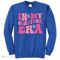In My Survivor Era Groovy Retro Pink Breast Cancer Awareness Meaningful Gift Sweatshirt thumb 0