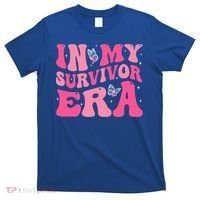 In My Survivor Era Groovy Retro Pink Breast Cancer Awareness Meaningful Gift T-Shirt thumb 0