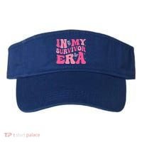 In My Survivor Era Groovy Retro Pink Breast Cancer Awareness Meaningful Gift Visor thumb 0