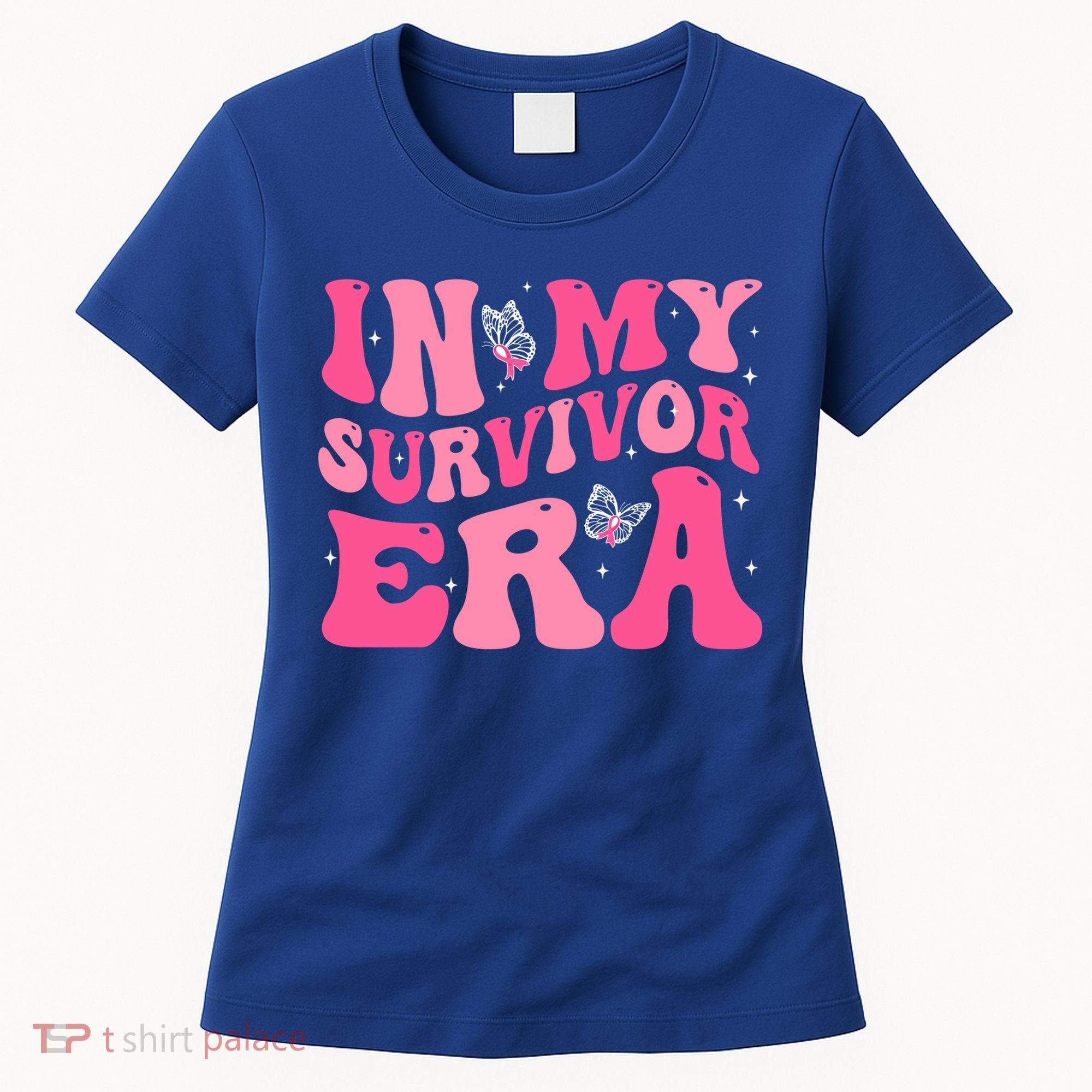 In My Survivor Era Groovy Retro Pink Breast Cancer Awareness Meaningful Gift Women's T-Shirt
