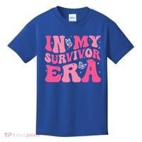 In My Survivor Era Groovy Retro Pink Breast Cancer Awareness Meaningful Gift Kids T-Shirt thumb 0