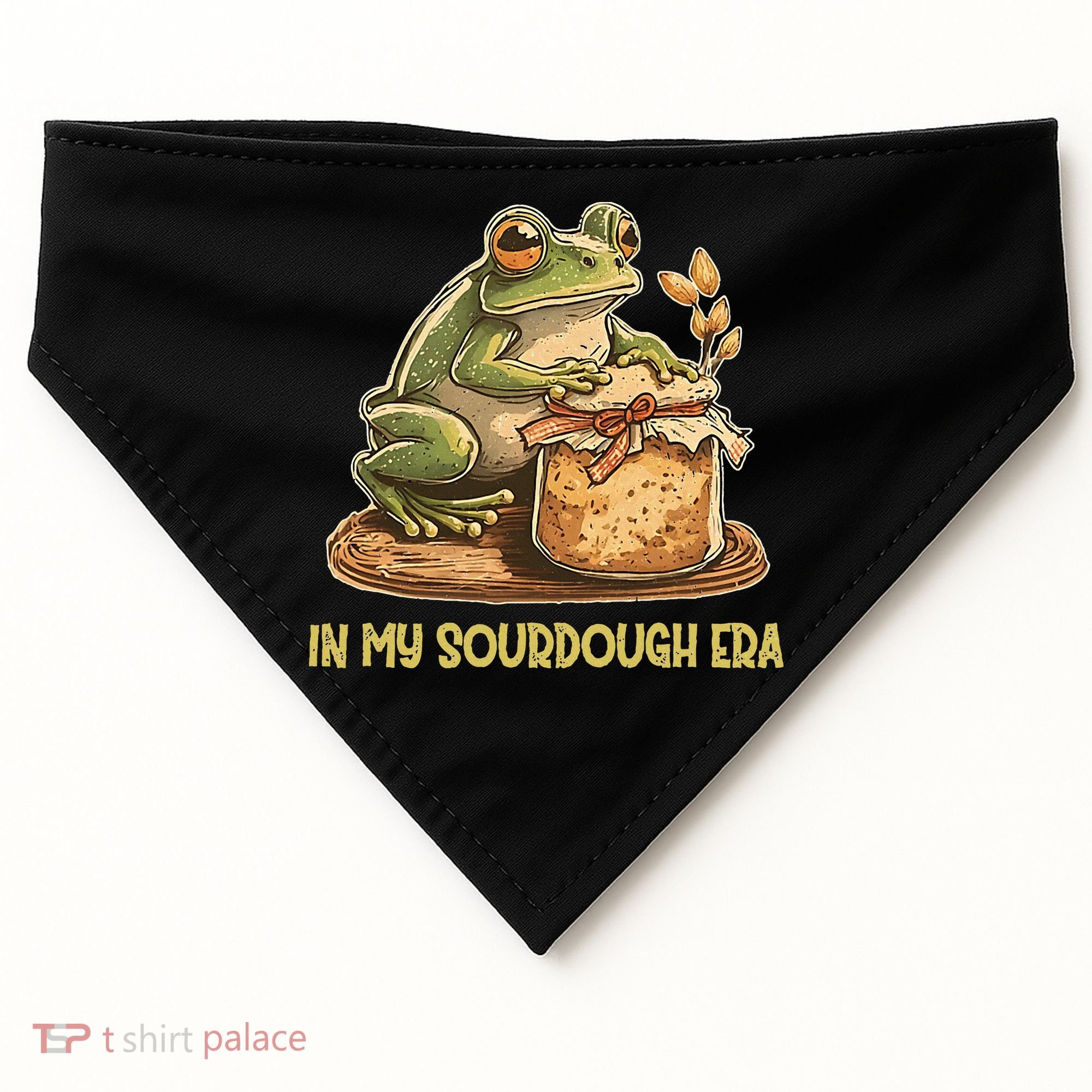 In My Sourdough Era Funny Frog Baking Bread USA-Made Doggie Bandana