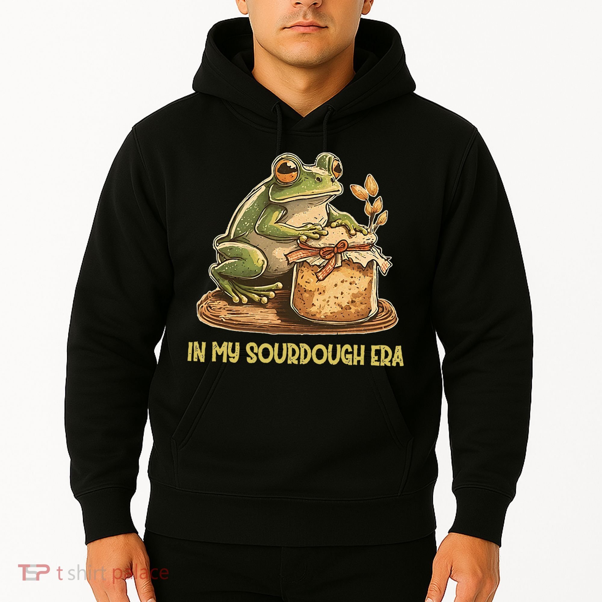 In My Sourdough Era Funny Frog Baking Bread Hoodie