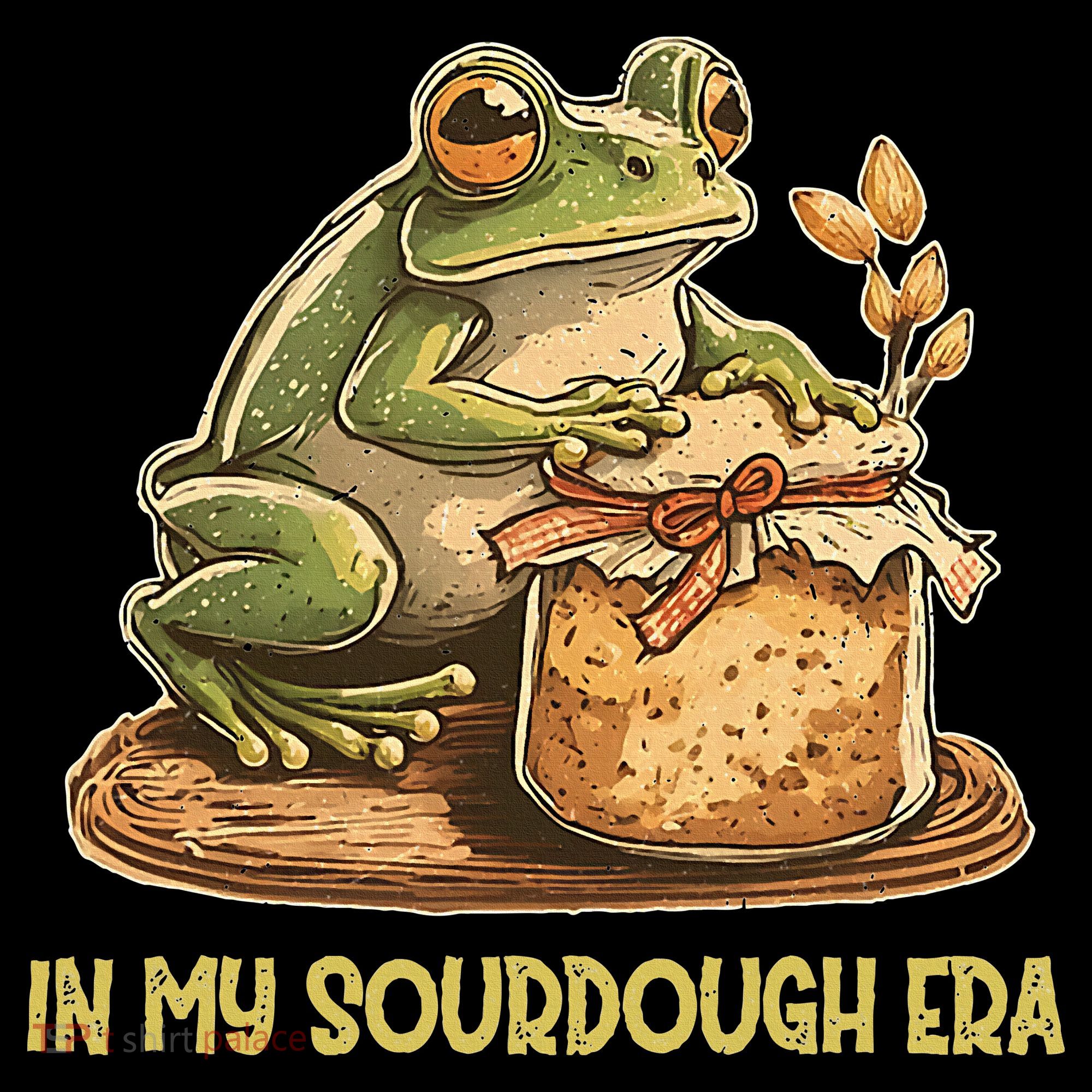 In My Sourdough Era Funny Frog Baking Bread Long Sleeve Shirt