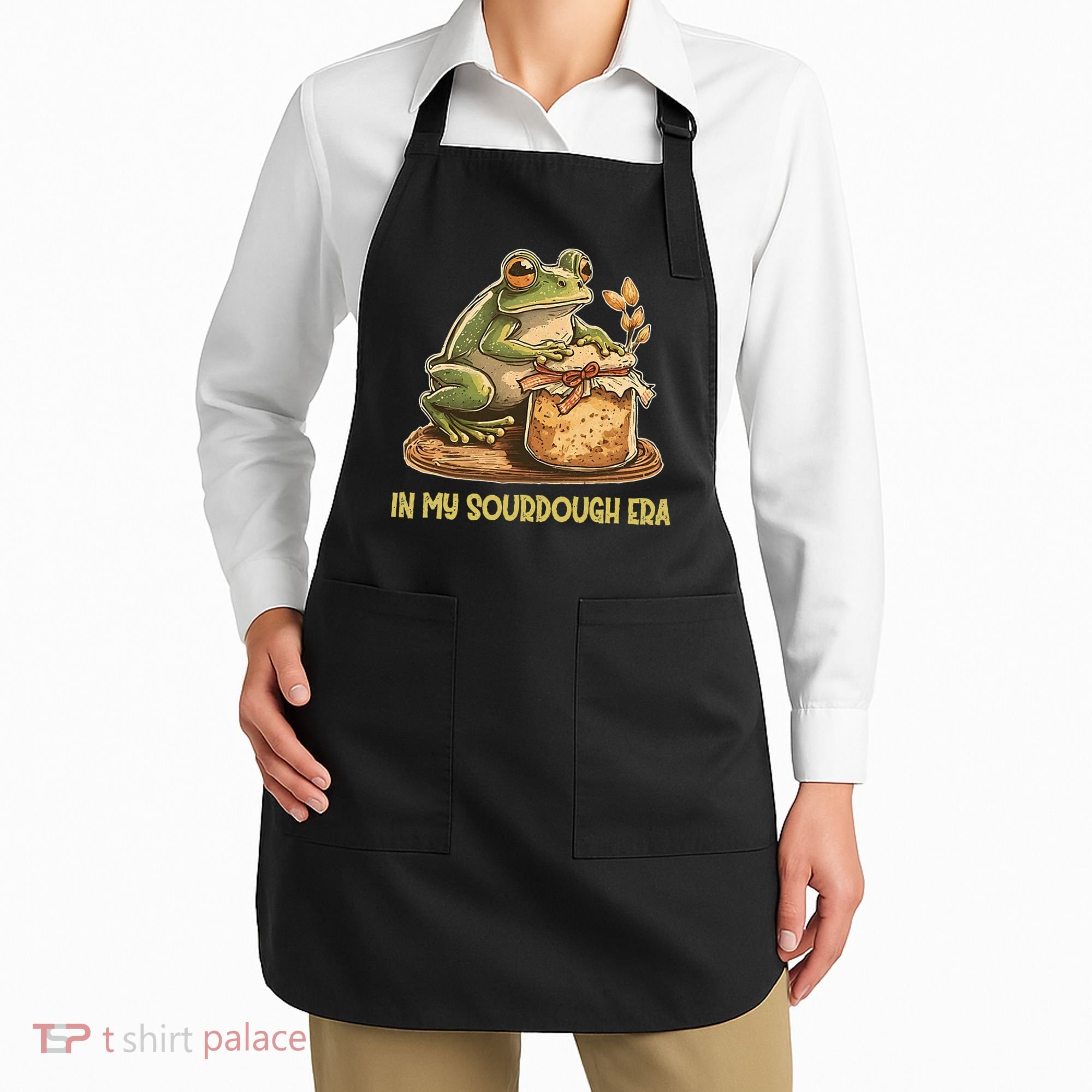 In My Sourdough Era Funny Frog Baking Bread Apron