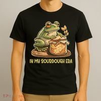In My Sourdough Era Funny Frog Baking Bread T-Shirt thumb 3