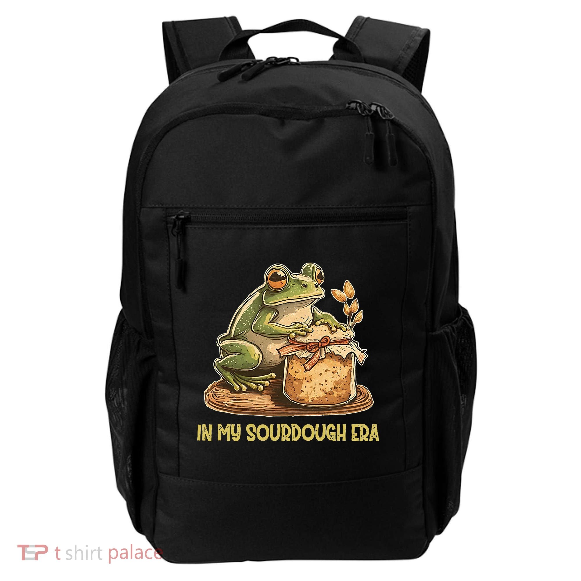 In My Sourdough Era Funny Frog Baking Bread Backpack