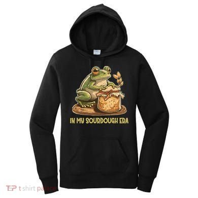 In My Sourdough Era Funny Frog Baking Bread Women's Hoodie