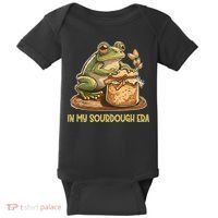 In My Sourdough Era Funny Frog Baking Bread Baby Bodysuit thumb 0
