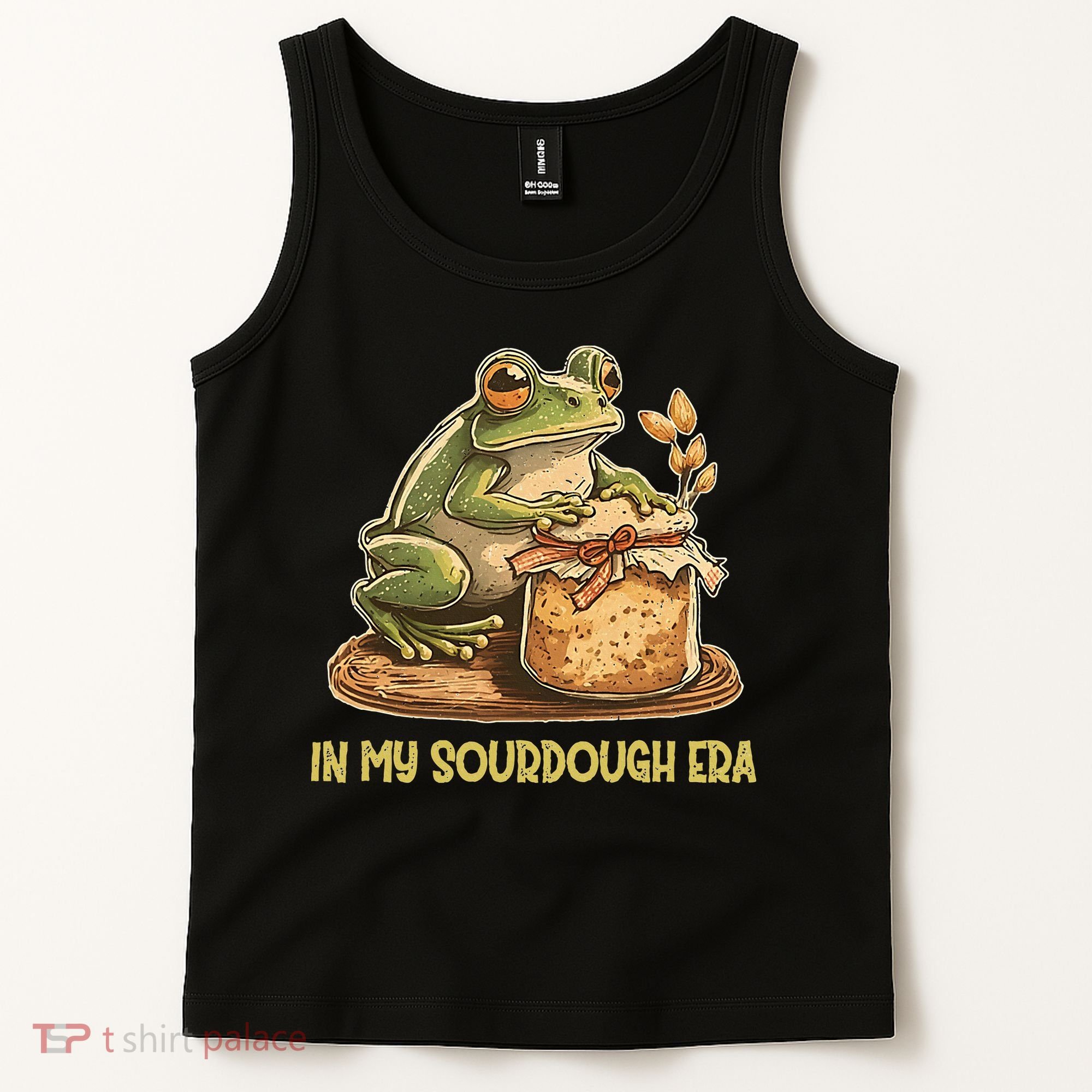 In My Sourdough Era Funny Frog Baking Bread Tank Top