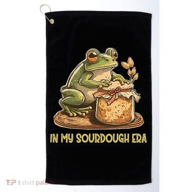 In My Sourdough Era Funny Frog Baking Bread Golf Towel