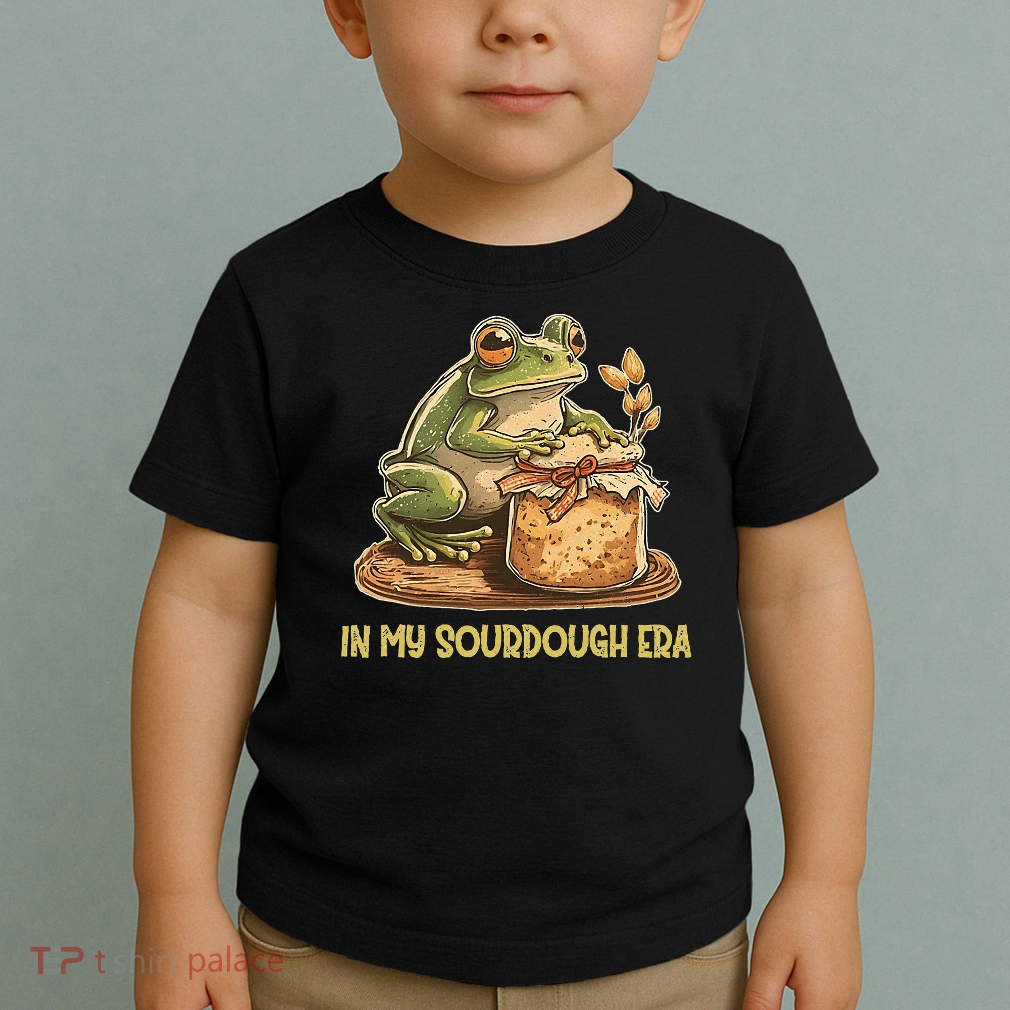 In My Sourdough Era Funny Frog Baking Bread Toddler T-Shirt