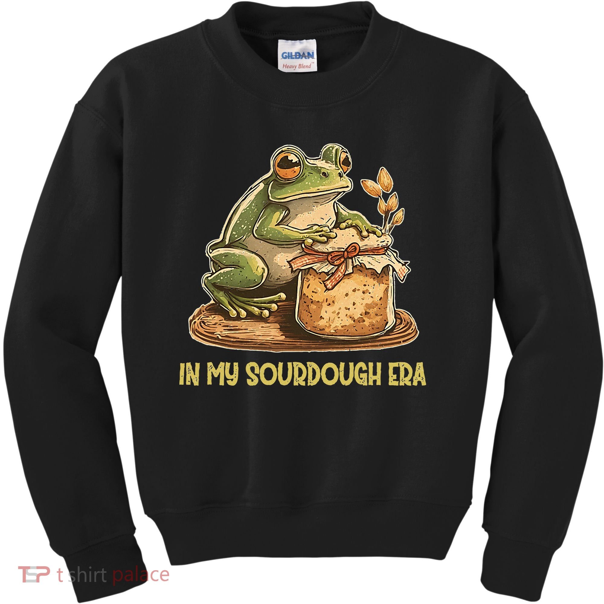 In My Sourdough Era Funny Frog Baking Bread Kids Sweatshirt