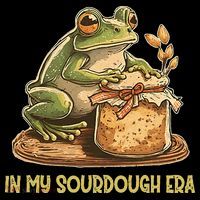 In My Sourdough Era Funny Frog Baking Bread Kids Sweatshirt thumb 2