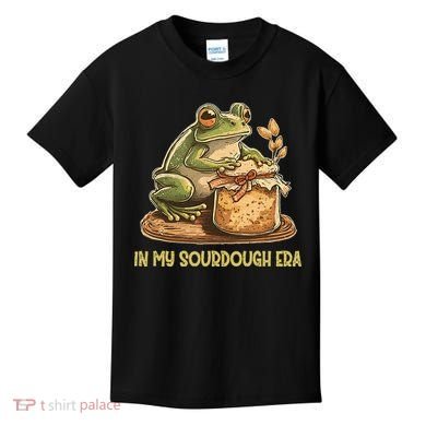 In My Sourdough Era Funny Frog Baking Bread Kids T-Shirt