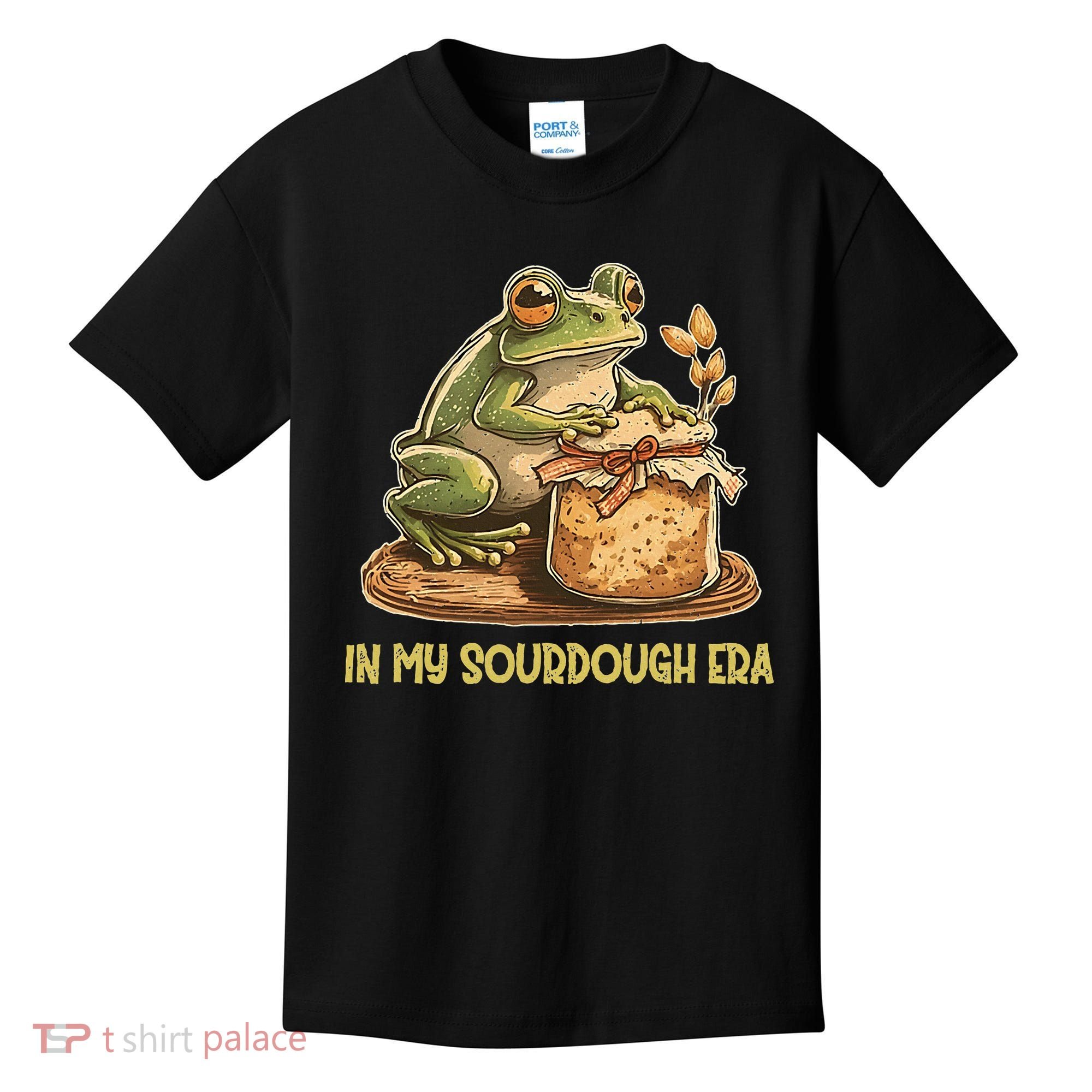 In My Sourdough Era Funny Frog Baking Bread Kids T-Shirt
