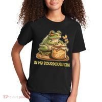 In My Sourdough Era Funny Frog Baking Bread Kids T-Shirt thumb 2