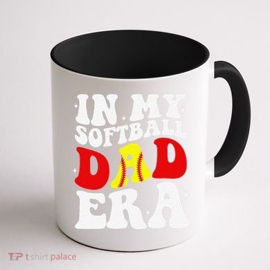 In My Softball Dad Era Softball Dad Coffee Mug back