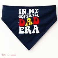 In My Softball Dad Era Softball Dad USA-Made Doggie Bandana thumb 0
