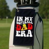 In My Softball Dad Era Softball Dad Golf Towel thumb 2