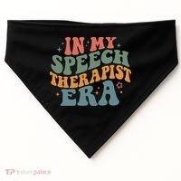 In My Speech Therapist Era Retro SLP Therapists Teacher USA-Made Doggie Bandana thumb 0