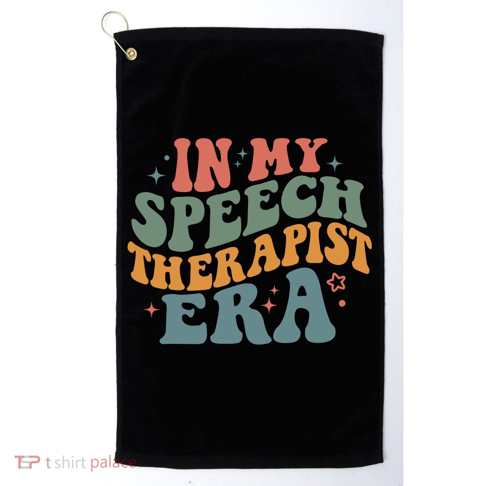 In My Speech Therapist Era Retro SLP Therapists Teacher Golf Towel