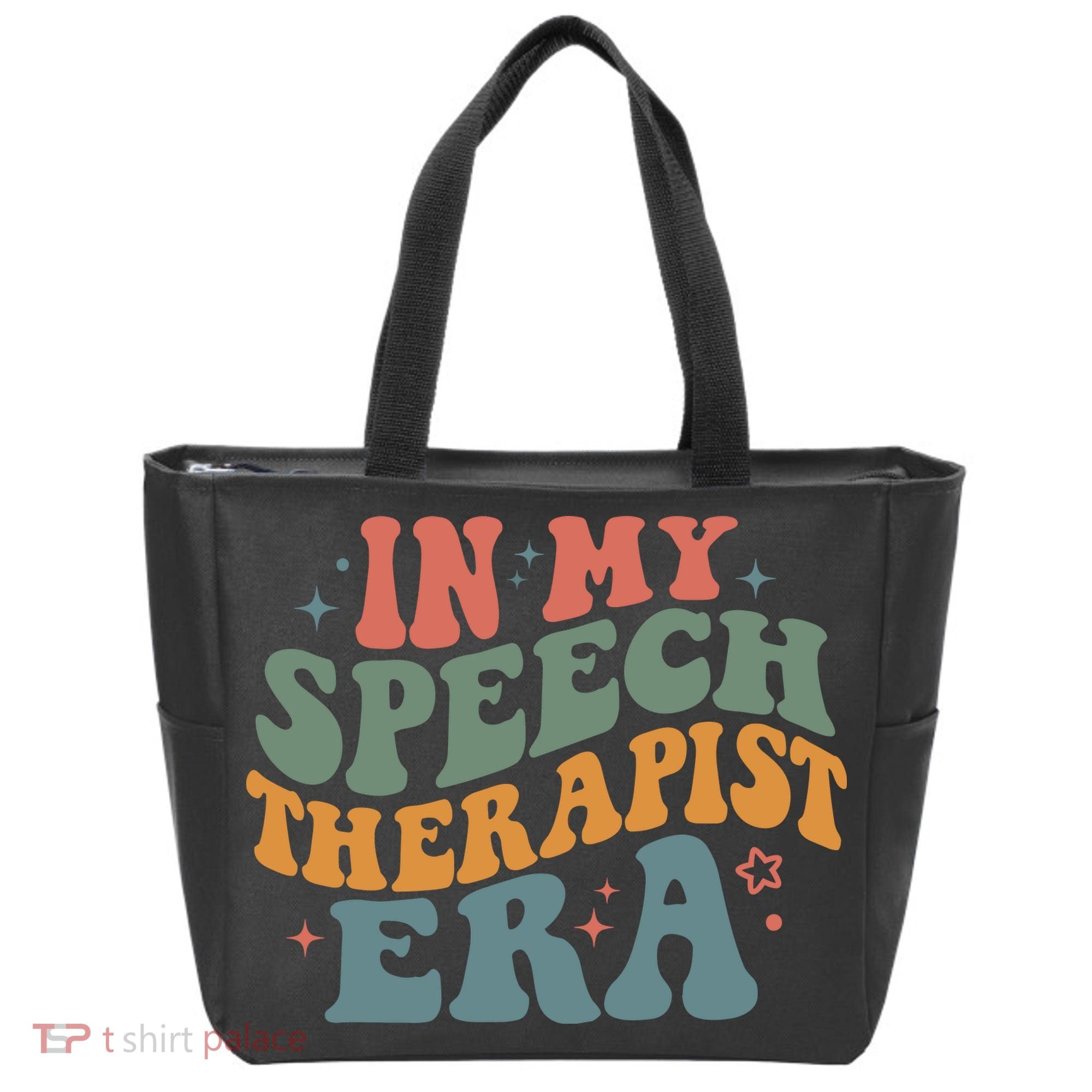 In My Speech Therapist Era Retro SLP Therapists Teacher Tote Bag