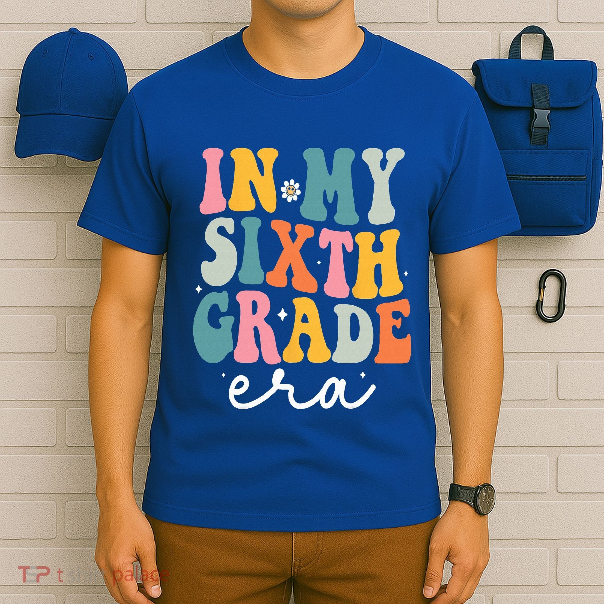 In My Sixth 6th Grade Era Groovy Back To School Teacher T-Shirt