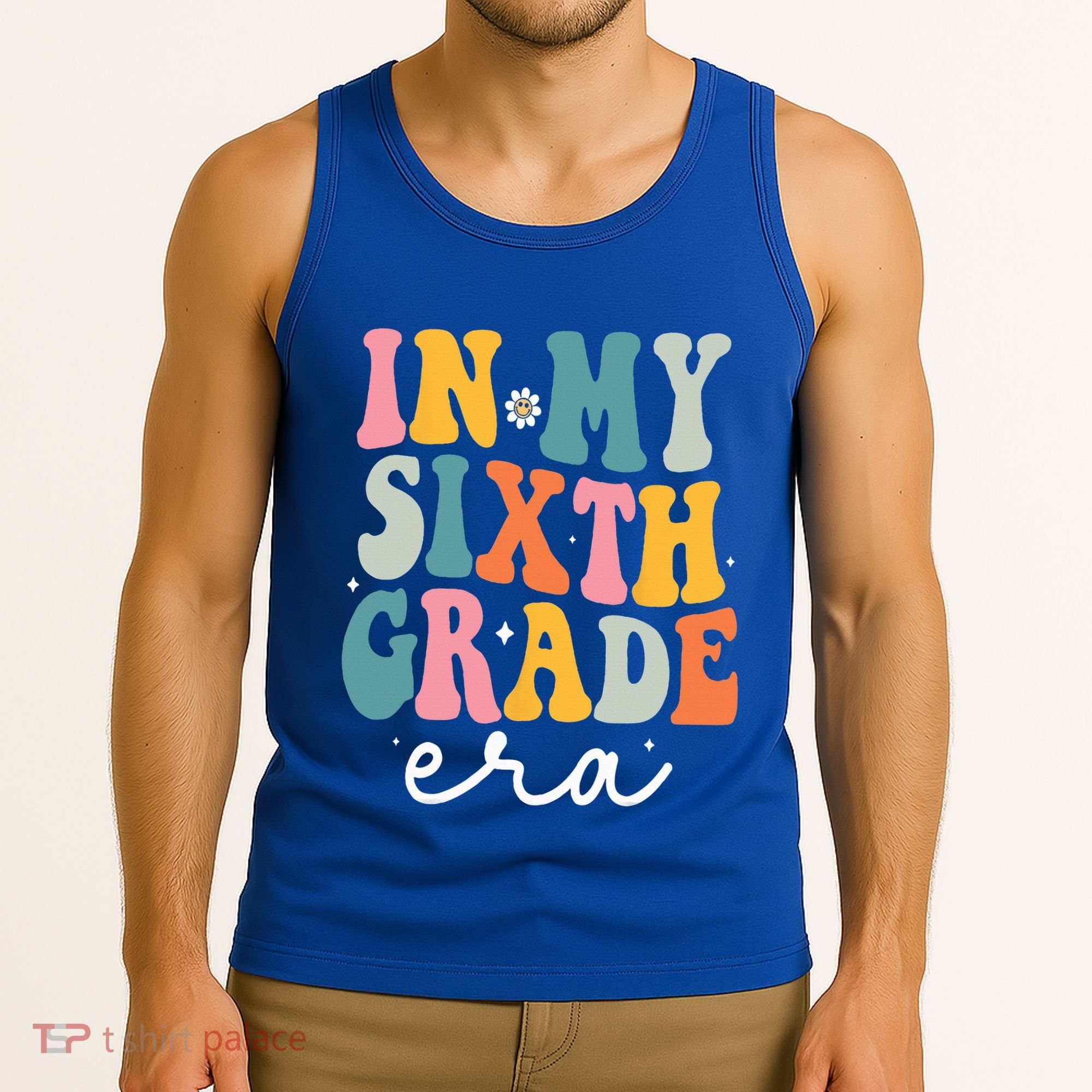 In My Sixth 6th Grade Era Groovy Back To School Teacher Tank Top