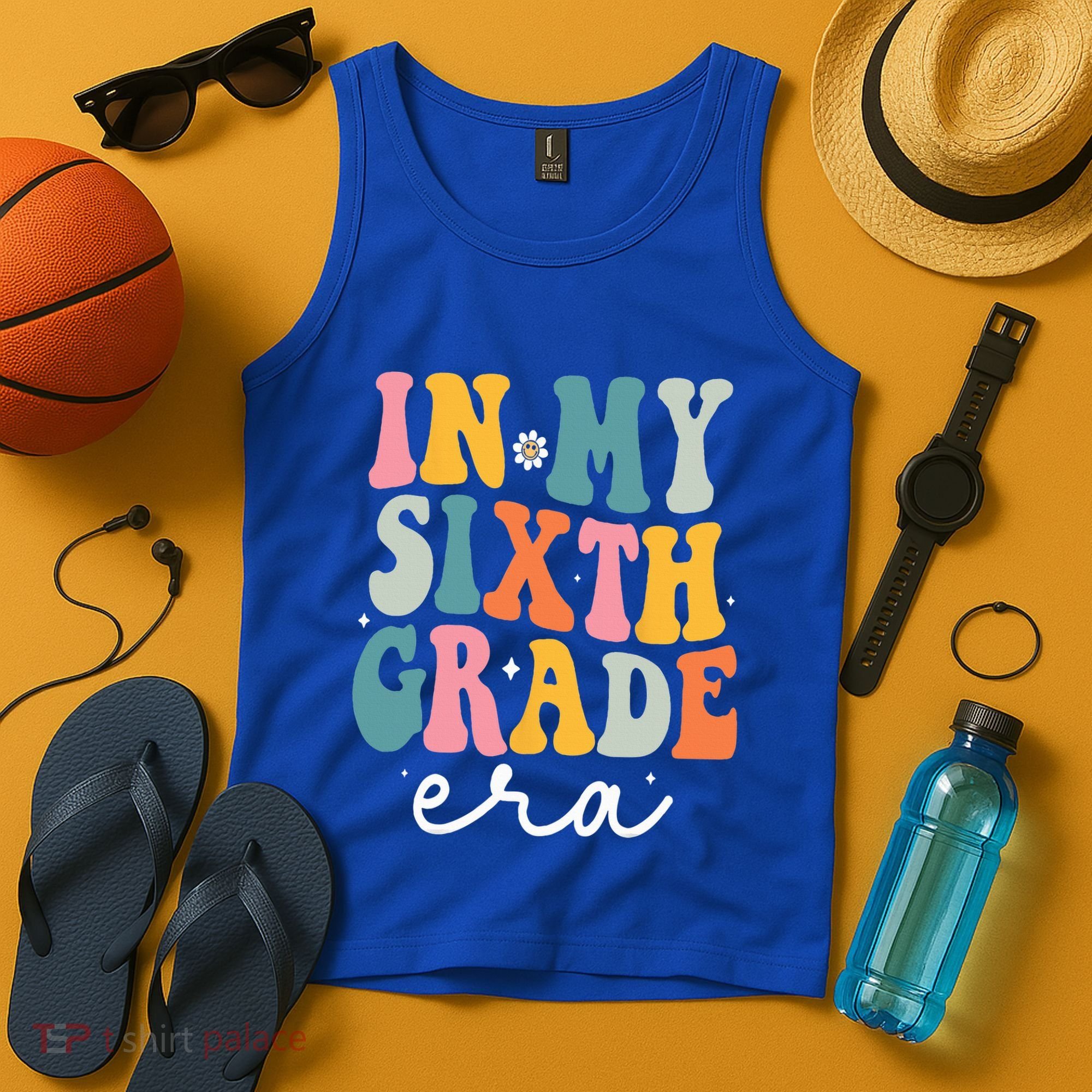 In My Sixth 6th Grade Era Groovy Back To School Teacher Tank Top