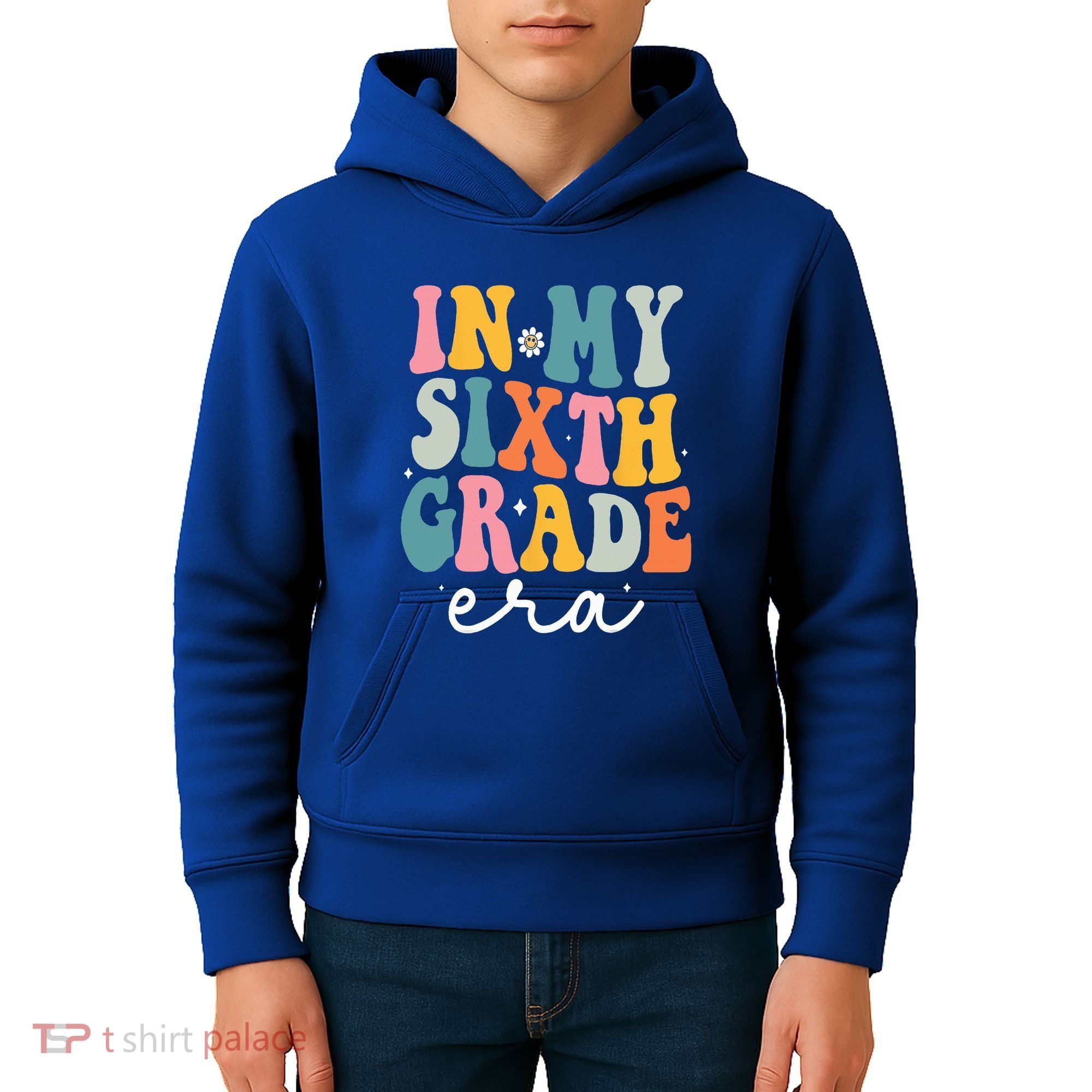 In My Sixth 6th Grade Era Groovy Back To School Teacher Kids Hoodie