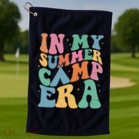 In My Summer Camp Era Retro Groovy Golf Towel thumb 1