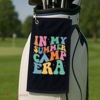 In My Summer Camp Era Retro Groovy Golf Towel thumb 2
