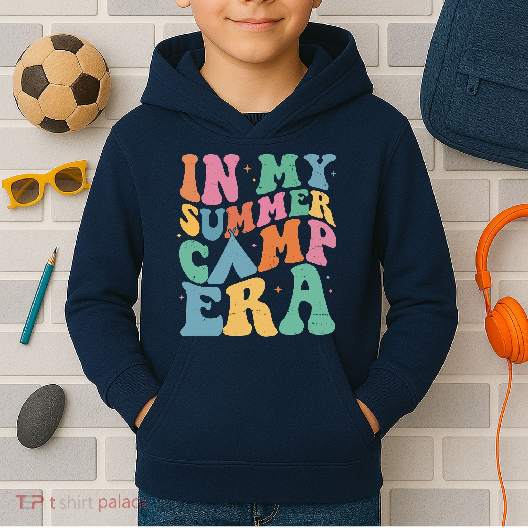 In My Summer Camp Era Retro Groovy Kids Hoodie