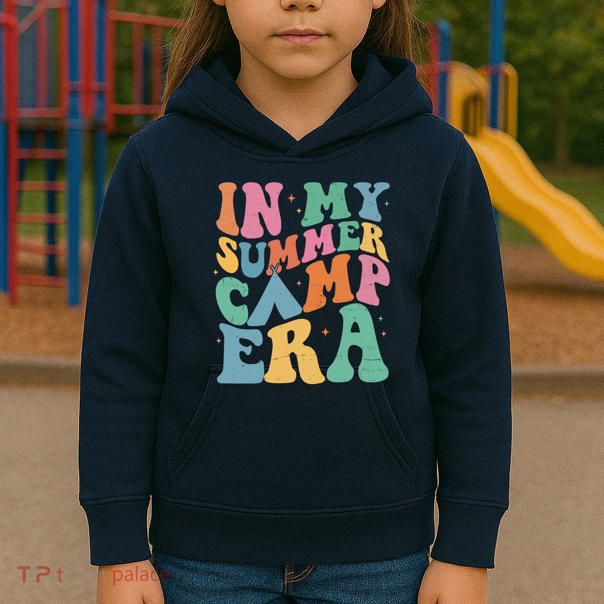 In My Summer Camp Era Retro Groovy Kids Hoodie